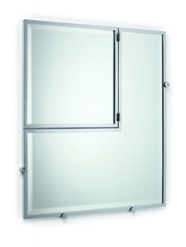 Castellar Wandspiegel von ClassiCon mit asymmetrischem Design und verchromtem Rahmen, ideal für moderne Badezimmer.